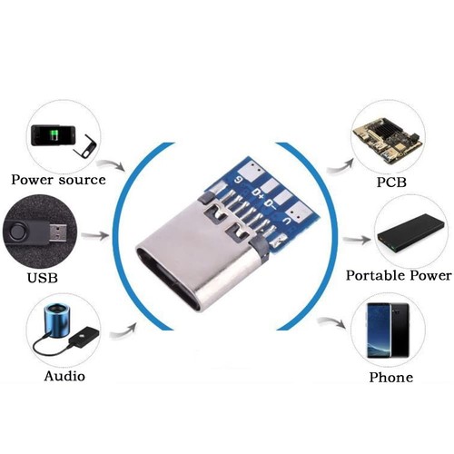 ANMBEST 10PCS USB 3.1 Tipo C Connettore 24 Pin Femmina Spina Presa Presa... - Foto 7 di 7