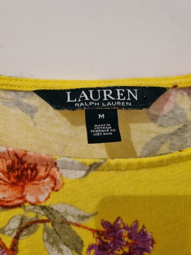 Lauren Ralph Lauren Ladies Pretty Floral Yellow Linen Mix Summer Top - Medium - Picture 3 of 9