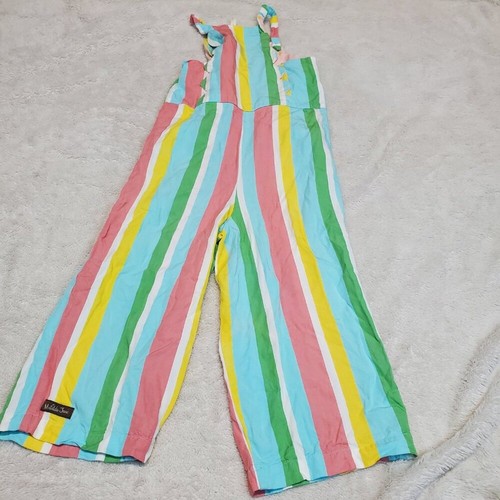 Matilda Jane Let's Go Together Cali Queen Romper Rainbow Stripes Overalls 10 - Picture 5 of 7