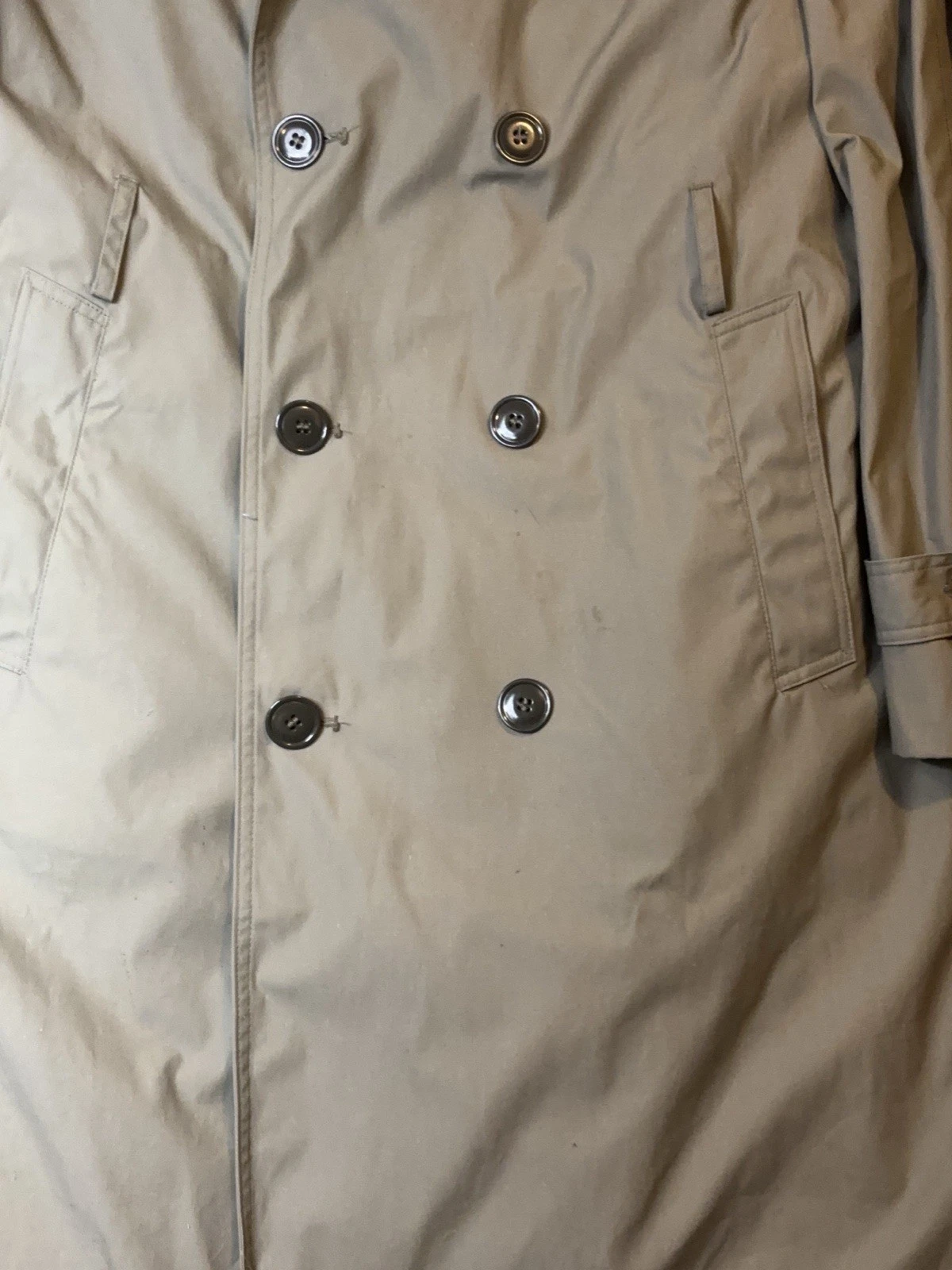 DSCP Valor Collection Lined Double Breasted Button Trench Coat Brown 40R image 1