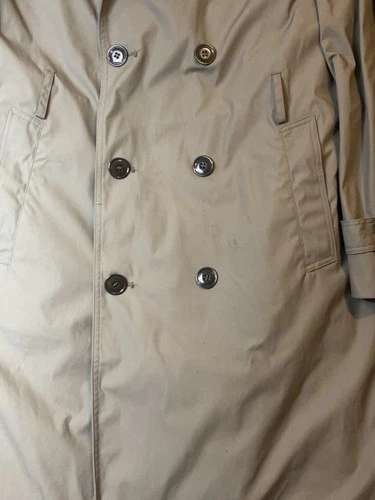 DSCP Valor Collection Lined Double Breasted Button Trench Coat Brown 40R video thumbnail
