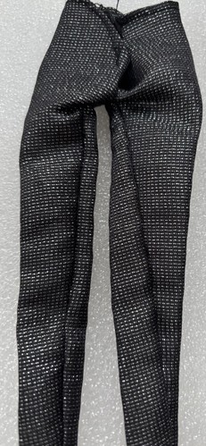BARBIE Doll Teen Size Long Black Thin Skinny Sparkly LEGGINGS Vintage - Picture 2 of 4