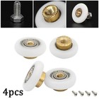Pulley Wheels Shower Door Rollers Bathroom Room Nylon Sliding W/4Screws