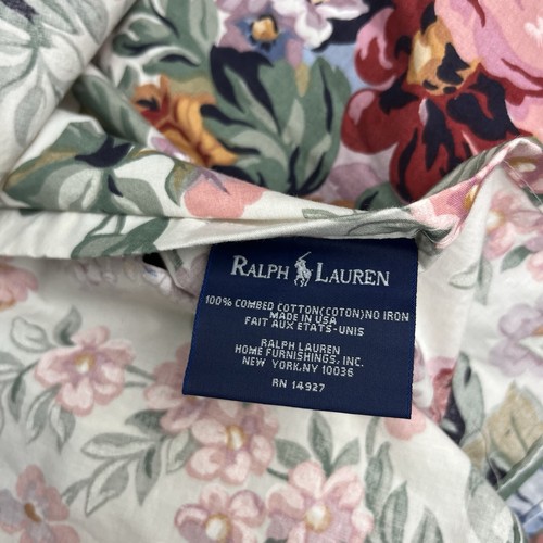 Ralph Lauren Allison Queen Bed Skirt Dust Ruffle Vintage Cabbage Rose Bedding - Bild 2 von 4