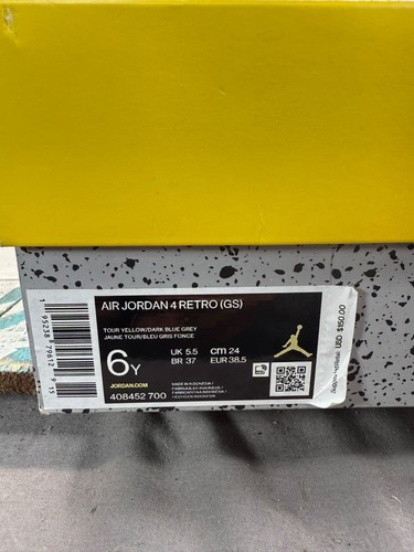 Nike Air Jordan 4 Retro GS Tour Yellow Lightning 2021 Size 6Y 408452-700 - Picture 11 of 12