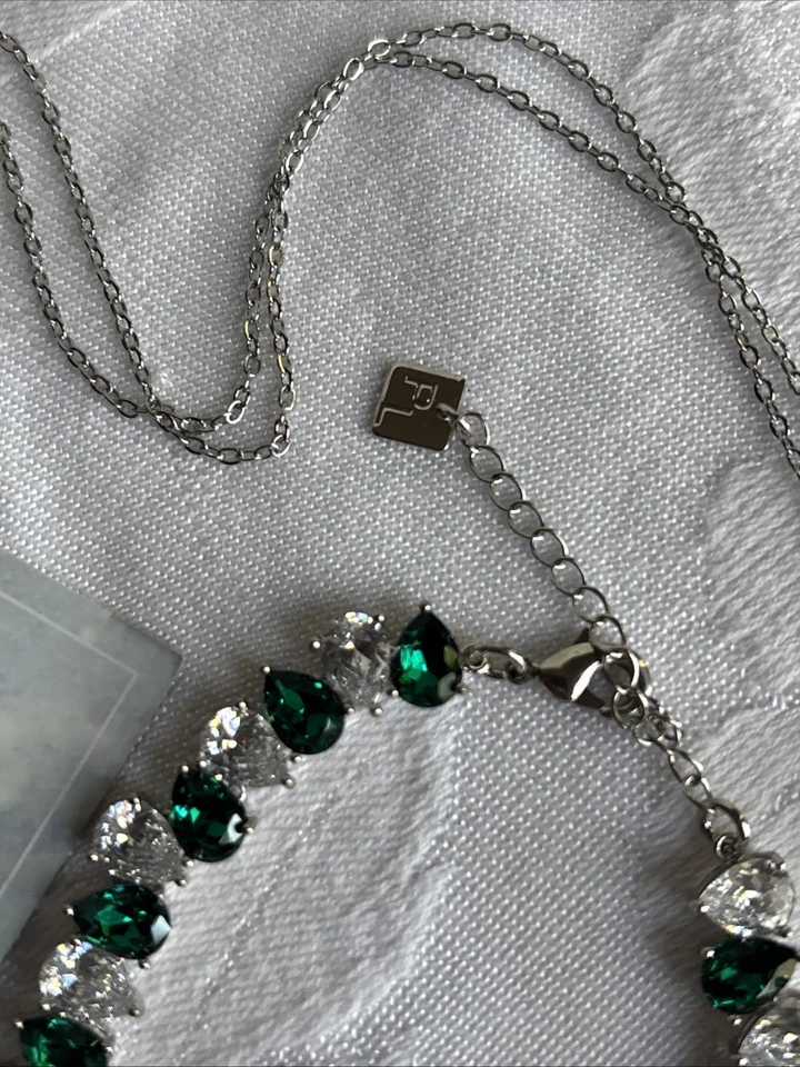 Park Lane FROSTED FRASER Green Clear Faceted CZ Tennis Bracelet ST & Bonuses - Image 3 of 4