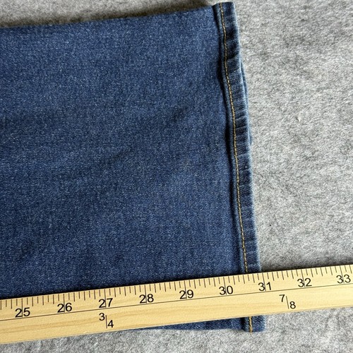 Jeans denim blu firmato Levi Strauss taglia 38x31 Heritage vita alta svasato anni 70 - Foto 12 di 16