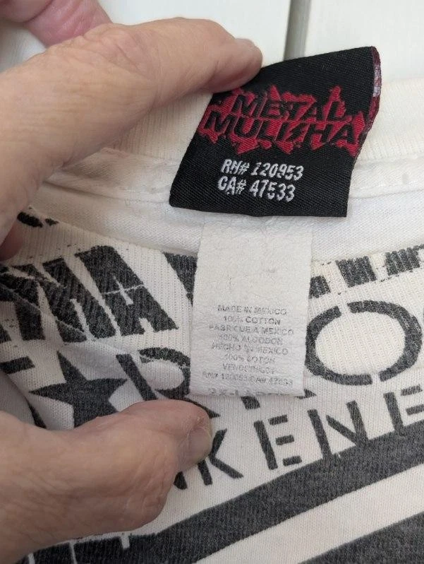 CAMISETA MULTI VINTAGE RARA METAL MULISHA Gris-Negro-Blanco HOMBRE TALLA 2 XL Foto 2 de 4