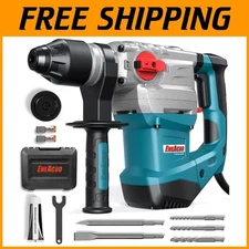 Heavy Duty Rotary Hammer Drill 13 Amp, SDS-Plus, with Accessory Kit & Carry Case