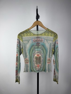  Sexy Darkness Avant Garde Tattoo Punk Emo Mesh Top Blouse S Sz Opium Queen Y2k