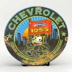 Vintage 11 3/4” Chevrolet Porcelain Sales & Service Chevy Felix The Cat Sign