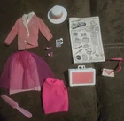 VTG Barbie 1984 Superstar Era 7929 Day to Night Pink Coat Accessories Found Comb