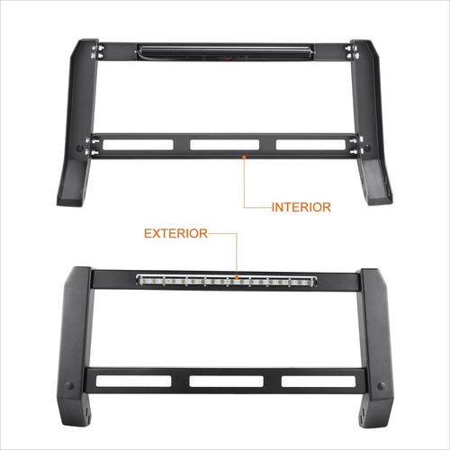 For 16-23 Toyota Tacoma Front Bumper Grille Brush Guard Bull Bar w/ LED Strip - Picture 4 of 8