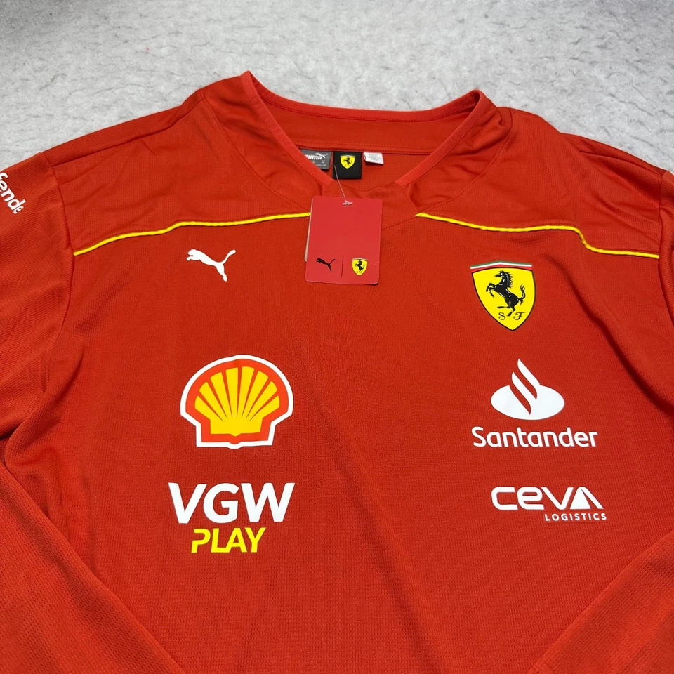 Хоккейная футболка команды PUMA SF Scuderia Ferrari горящая красная с длинным рукавом мужская размер M - Изображение 4 из 4