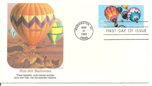 US SC #2032-2035 and 2035a Set of five, Balloons.Washington cancel By Fleetwood - Picture 5 of 6