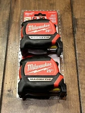 Milwaukee 25' x 1 1/16" Magnetic Compact Tape Measure (2 Pack) Genuine OEM