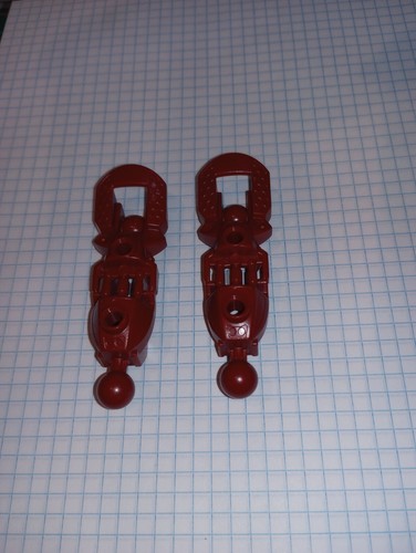 2 Lego part 53548 Bionicle Leg Lower Section Toa Inika in Dark Red $0 Shipping - Picture 9 of 24