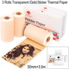 3 Rolls Self-adhesive Label Sticker Thermal Paper 50mm×3.5m For Phomemo M02 M03