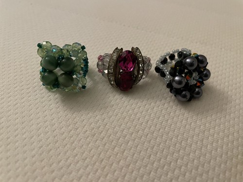 Anillo Hecho a Mano Colorido Cristal Swarovski Ovalado Rosa, Talla 6 Vintage Boho Festivo - Imagen 5 de 5