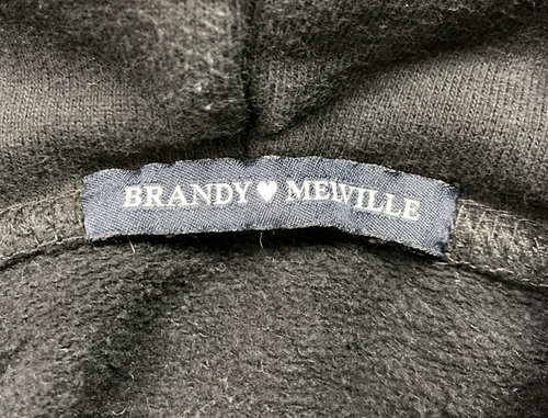 Brandy Melville Electric Motors 77 Pullover Hoodie Women XL Black One Size - Picture 4 of 8