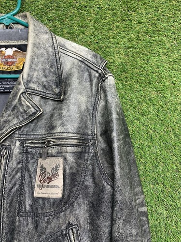 Chaqueta de cuero Harley Davidson para hombre grande L Distressed Racing - Imagen 15 de 16