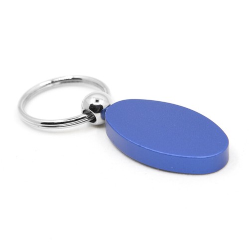 Jeep Grand Cherokee Keychain & Keyring - Aluminum Metal Keychain Fob - Blue Oval - Picture 3 of 3