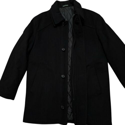 Lauren Ralph Lauren Cappotto Giacca Uomo M Lana Trapuntato Full Zip Bottoni Nero - Foto 2 di 7