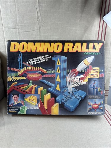 Juego de colección Pressman Domino Rally Acrobacias de reacción en cadena con caja de libro de instrucciones - Imagen 1 de 23