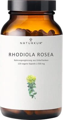Naturkur® Rhodiola Rosea 500 mg - 120 Kapseln im Glas 3% Rosavinen 1% Salidrosid