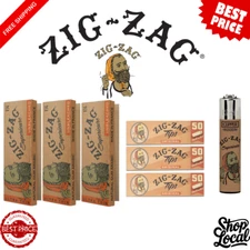 ZIG-ZAG Rolling Papers 1¼ Unbleached (3 pks) + 1 Clipper Lighter + 3 ZIG-ZAG TIP