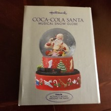 Vtg 2001 Hallmark Coca Cola Santa Christmas Musical Snow Globe New/Tested