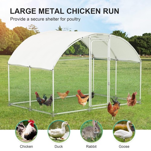 Large Metal Chicken Coop Walk-in Chicken Run Poultry Chicken Pen 10' L X 6.6' W - Picture 3 of 6