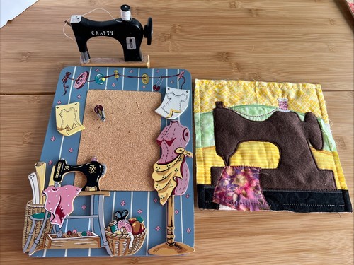 Lot Sewing Notions Corkboard Sewing Machine Quilt Square  - Picture 1 of 12