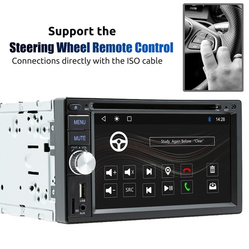Double 2 DIN Car Stereo Apple CarPlay Bluetooth DVD/CD Player USB AUX FM+MIC&CAM - Picture 10 of 15