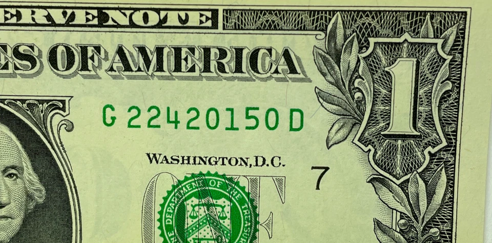 One Dollar Birthday Note February 24 2015. Uncirculated Fancy  Serial Number $1 - Image 2 of 4