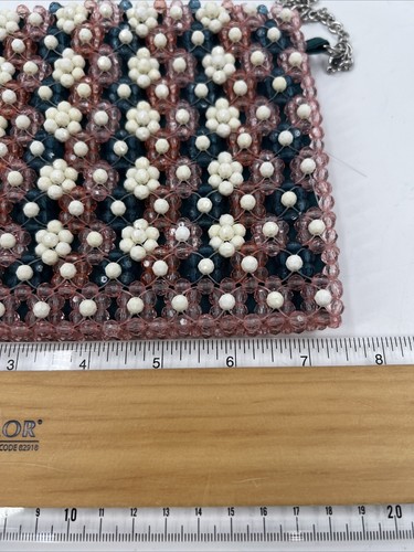 Estee & Lilly Pink & Green Beaded Sequin Purse - Chain Strap Evening Bag - NWT - Picture 8 of 10