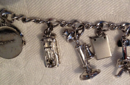 Vintage Sterling Silver Charm Bracelet - 14 Sterling Charms - Picture 8 of 12