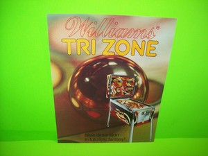 Tri-Zone-Pinball-FLYER-Original-Williams-1979-Game-Artwork-Sheet-Space-Age-Art