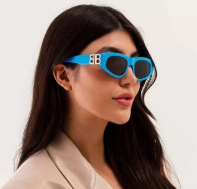サングラス BALENCIAGA Woman Sunglasses Blue BB0095S 026 NEW BALENCIAGA BB0095S 011 OVAL BLUE GREY WOMEN SUNGLASSES