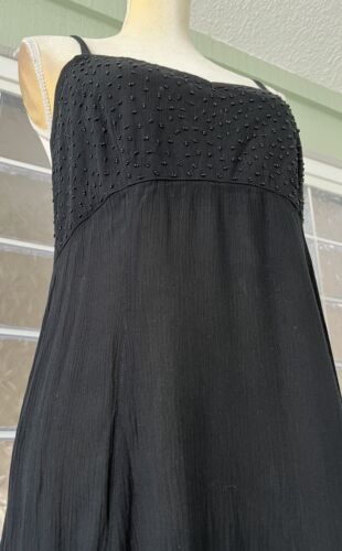 SERENDIPITY MAUI Damen Maxikleid schwarz natur Viskose Perlen ärmellos Träger 2 - Bild 6 von 13