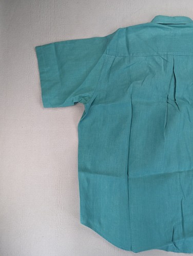 VTG Twickers Shirt Mens XL Green Short Sleeve Button Up 100% Linen Classiccore - Picture 9 of 13