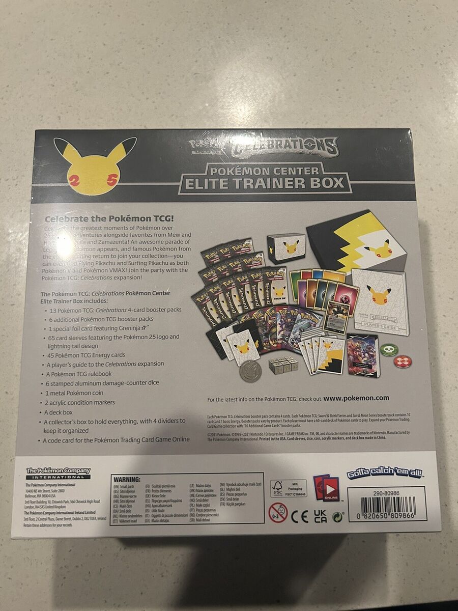 POKEMON CENTER EXCLUSIVE Celebrations Elite Trainer Box ETB POKEMON CENTER EXCLUSIVE Celebrations Elite Trainer Box ETB