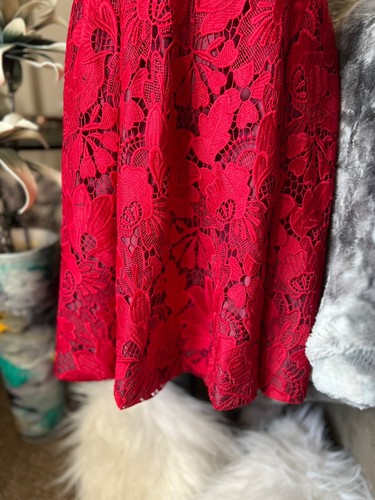 White House Black Market Dress, Sz 4, Red, Valentines Day, Festive, Whimsy - Picture 8 of 24