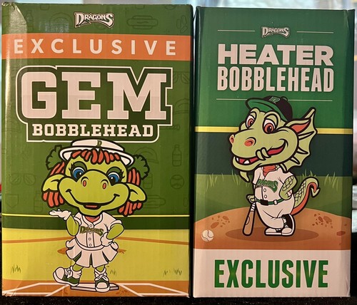 Dayton Dragons Heater & Gem Mascot Bobblehead Set of 2- 2A - Picture 3 of 3