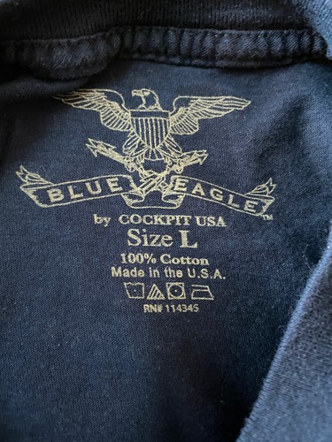 Cockpit USA Navy Blue Eagle Sky Boss Graphic Print Tee T Shirt Mens Size Large - Picture 4 of 8