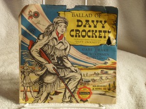 WALT-DISNEY-039-S-BALLAD-of-DAVY-CROCKETT-Cricket-Records-1953-45-rpm