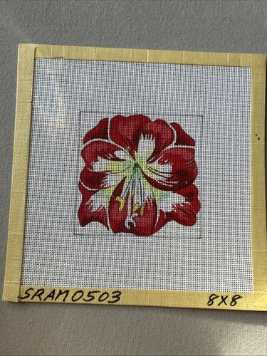 Amaryllis 4” Square Needlepoint Canvas - Picture 1 of 2
