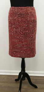 TALBOTS-WOVEN-TEXTURED-SKIRT-SZ-10-PINK-BROWN-PENCIL-LINED-KNEE-LENGTH-CAREER