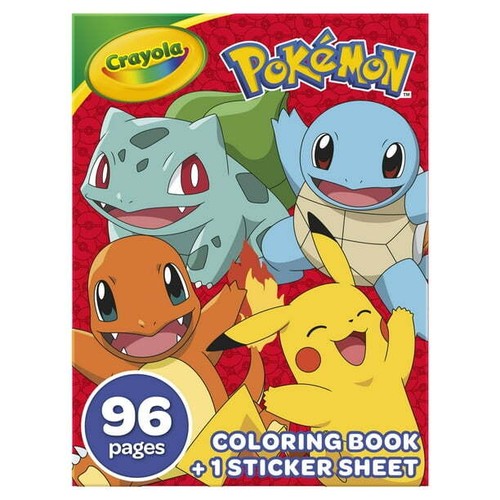 "Crayola Pokemon Coloring Book with Stickers, 96 Pgs - Easter Gift for Kids" - Picture 5 of 5