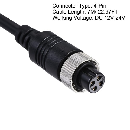4-Pin Aviation Car Video Extension Cable for Rear View Camera Truck Trailer Bus - Picture 45 of 71